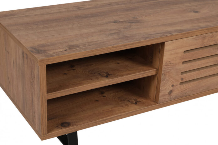 Comoda TV Salvador, Model Eray, 160x35x40 cm, Nuc/Antracit Comoda TV Salvador, Model Eray, 160x35x40 cm, Nuc/Antracit