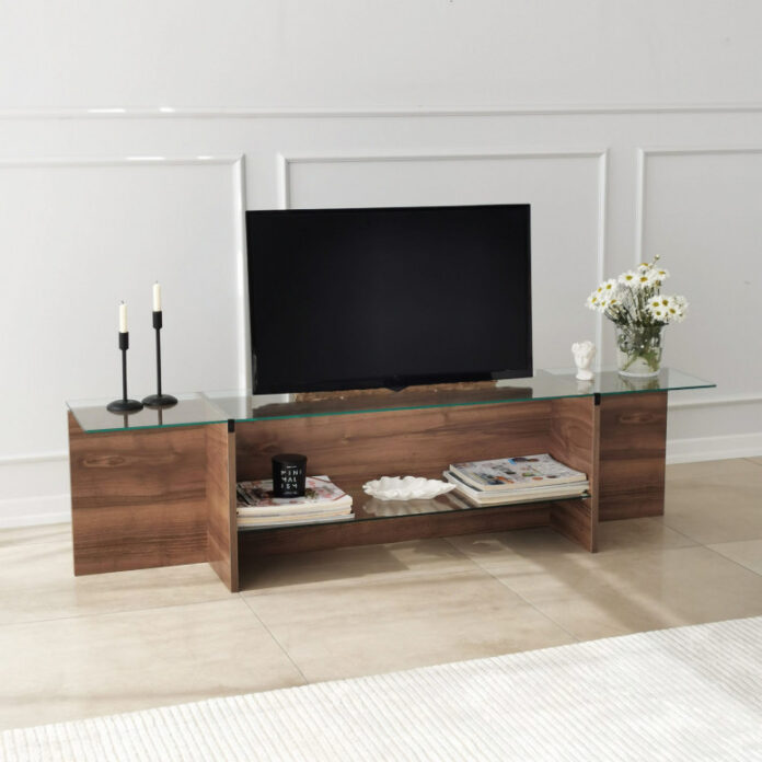 Comoda TV Salvador, Model Escape, 158x40x35 cm, Nuc Comoda TV Salvador, Model Escape, 158x40x35 cm, Nuc