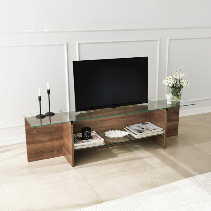 Comoda TV Salvador, Model Escape, 158x40x35 cm, Nuc Comoda TV Salvador, Model Escape, 158x40x35 cm, Nuc
