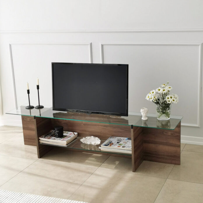 Comoda TV Salvador, Model Escape, 158x40x35 cm, Nuc Comoda TV Salvador, Model Escape, 158x40x35 cm, Nuc