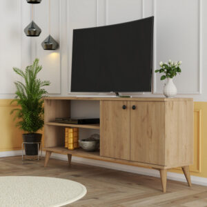 Comoda TV Salvador, Model Everest1572, 138x60x29.5 cm, Stejar Comoda TV Salvador, Model Everest1572, 138x60x29.5 cm, Stejar