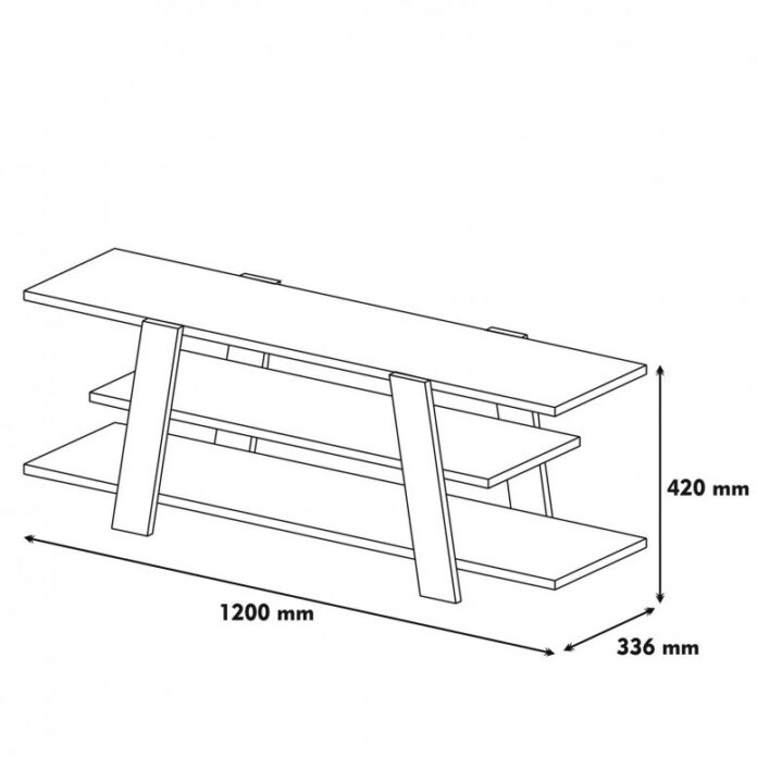 Comoda TV Salvador, Model Flower, 120x42x33.6 cm, Nuc/Galben Comoda TV Salvador, Model Flower, 120x42x33.6 cm, Nuc/Galben