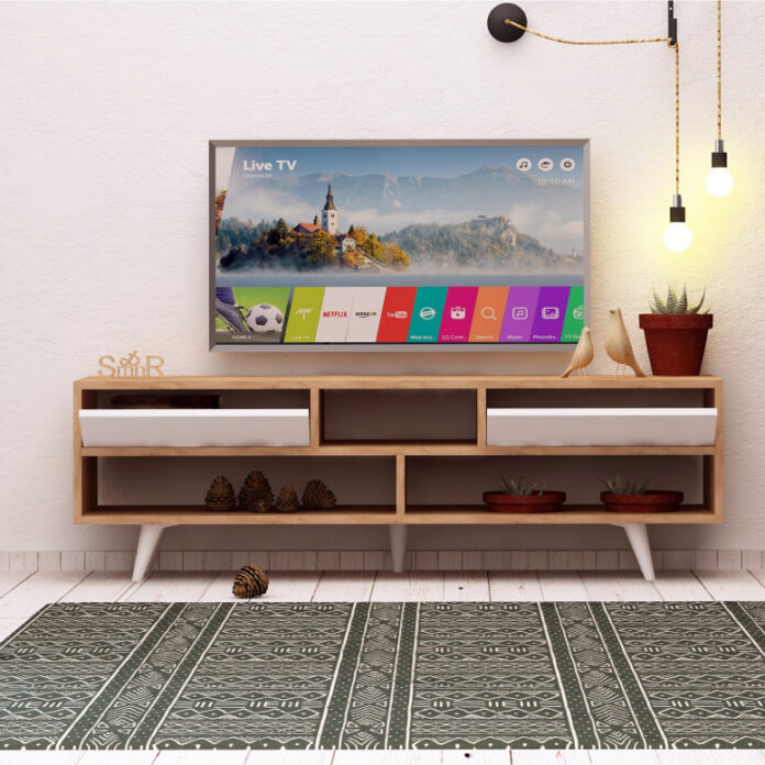 Comoda TV Salvador, Model Glasgow, 140x52x35 cm, Alb/Nuc Comoda TV Salvador, Model Glasgow, 140x52x35 cm, Alb/Nuc