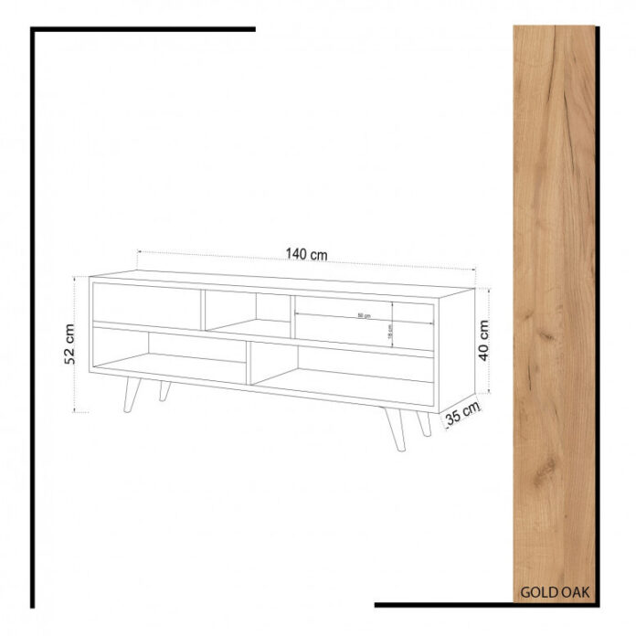 Comoda TV Salvador, Model Glasgow, 140x52x35 cm, Alb/Nuc Comoda TV Salvador, Model Glasgow, 140x52x35 cm, Alb/Nuc