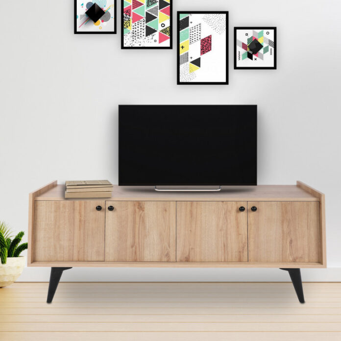 Comoda TV Salvador, Model Hanoi, 150x40x62 cm, Stejar Comoda TV Salvador, Model Hanoi, 150x40x62 cm, Stejar