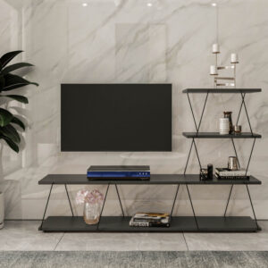 Comoda TV Salvador, Model Ilgaz, 150x93x30 cm, Antracit Comoda TV Salvador, Model Ilgaz, 150x93x30 cm, Antracit