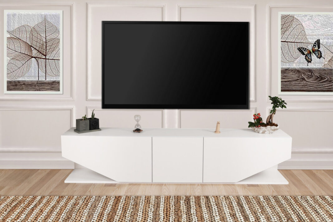 Comoda TV Salvador, Model İnci, 180x40x30 cm, Alb Comoda TV Salvador, Model İnci, 180x40x30 cm, Alb