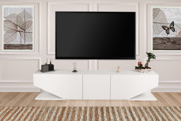 Comoda TV Salvador, Model İnci, 180x40x30 cm, Alb Comoda TV Salvador, Model İnci, 180x40x30 cm, Alb