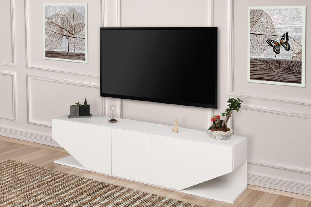 Comoda TV Salvador, Model İnci, 180x40x30 cm, Alb Comoda TV Salvador, Model İnci, 180x40x30 cm, Alb