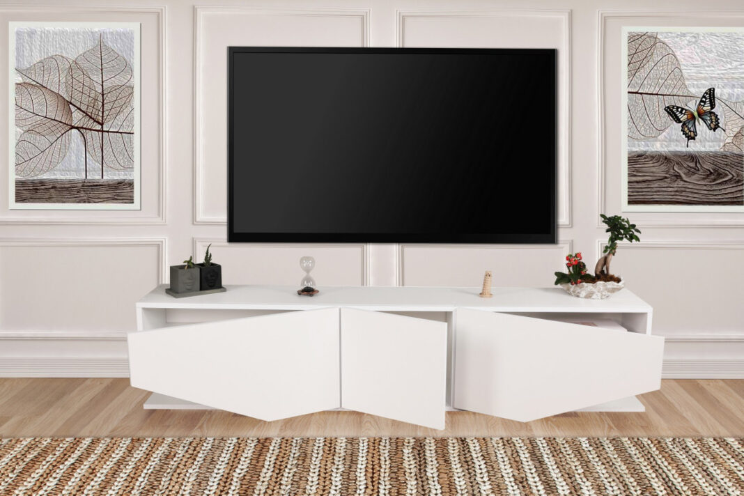 Comoda TV Salvador, Model İnci, 180x40x30 cm, Alb Comoda TV Salvador, Model İnci, 180x40x30 cm, Alb