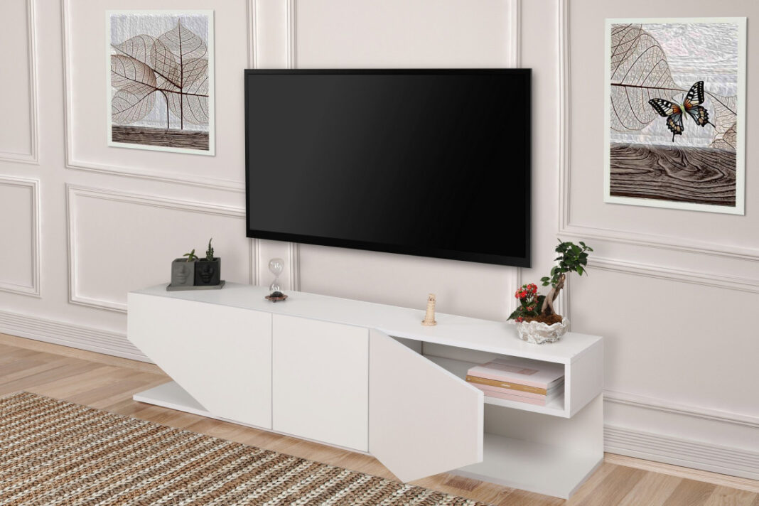 Comoda TV Salvador, Model İnci, 180x40x30 cm, Alb Comoda TV Salvador, Model İnci, 180x40x30 cm, Alb