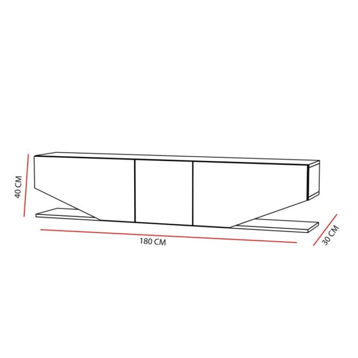 Comoda TV Salvador, Model İnci, 180x40x30 cm, Alb Comoda TV Salvador, Model İnci, 180x40x30 cm, Alb