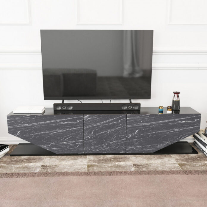 Comoda TV Salvador, Model Inci, 180x45x30 cm, Negru Comoda TV Salvador, Model Inci, 180x45x30 cm, Negru