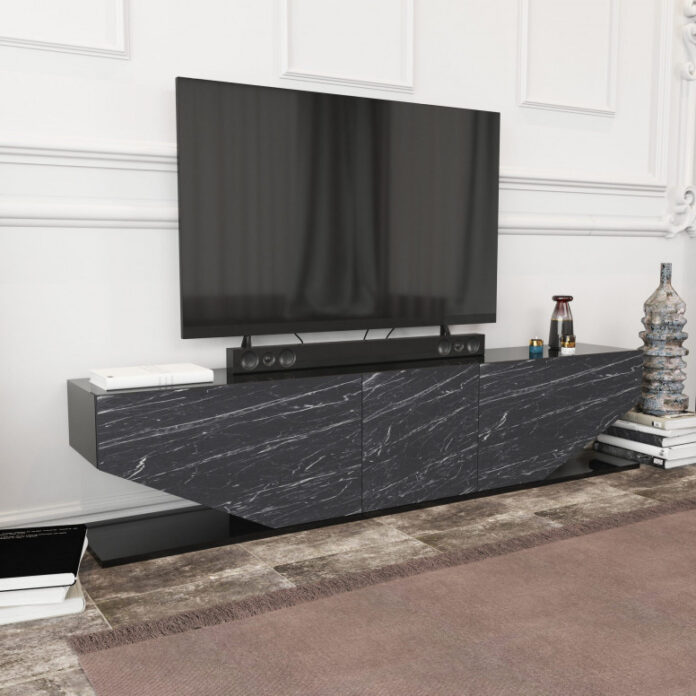 Comoda TV Salvador, Model Inci, 180x45x30 cm, Negru Comoda TV Salvador, Model Inci, 180x45x30 cm, Negru