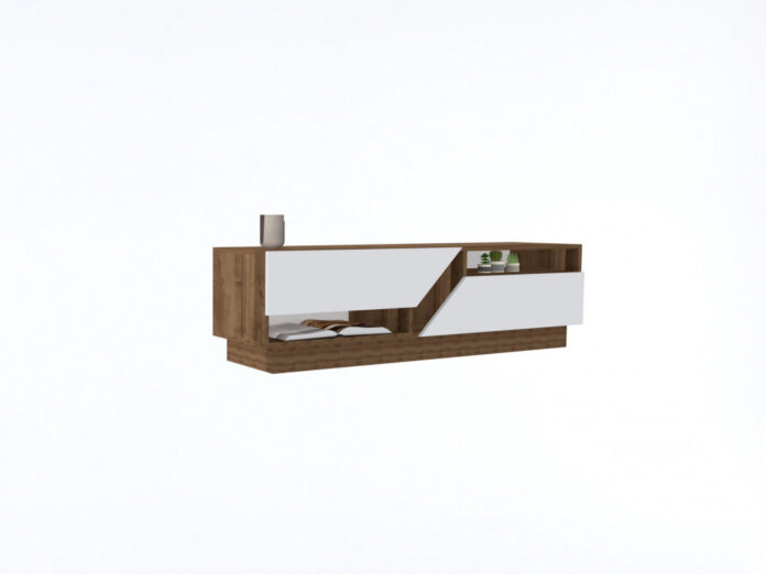 Comoda TV Salvador, Model Koza, 160x45x40 cm, Nuc/Alb Comoda TV Salvador, Model Koza, 160x45x40 cm, Nuc/Alb