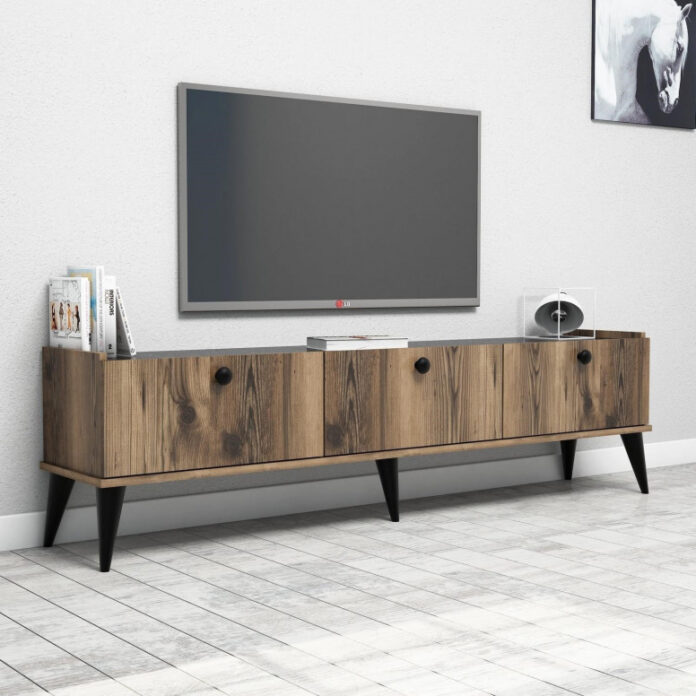 Comoda TV Salvador, Model Lidya, 180x49x35 cm, Nuc Comoda TV Salvador, Model Lidya, 180x49x35 cm, Nuc