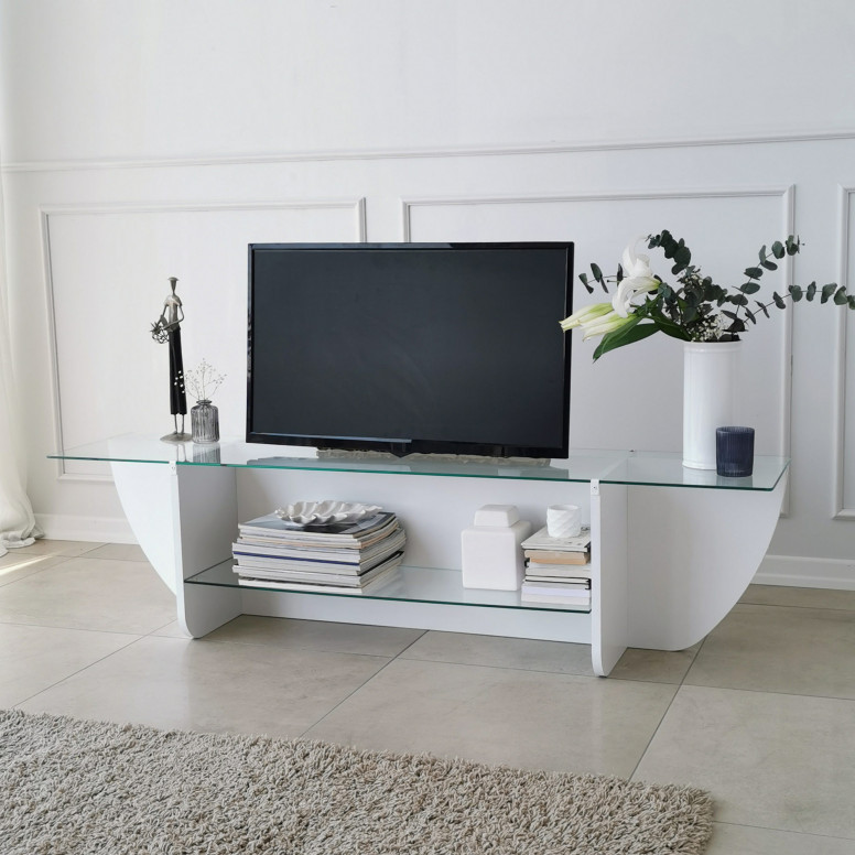 Comoda TV Salvador, Model Lily, 158x40x35 cm, Alb Comoda TV Salvador, Model Lily, 158x40x35 cm, Alb