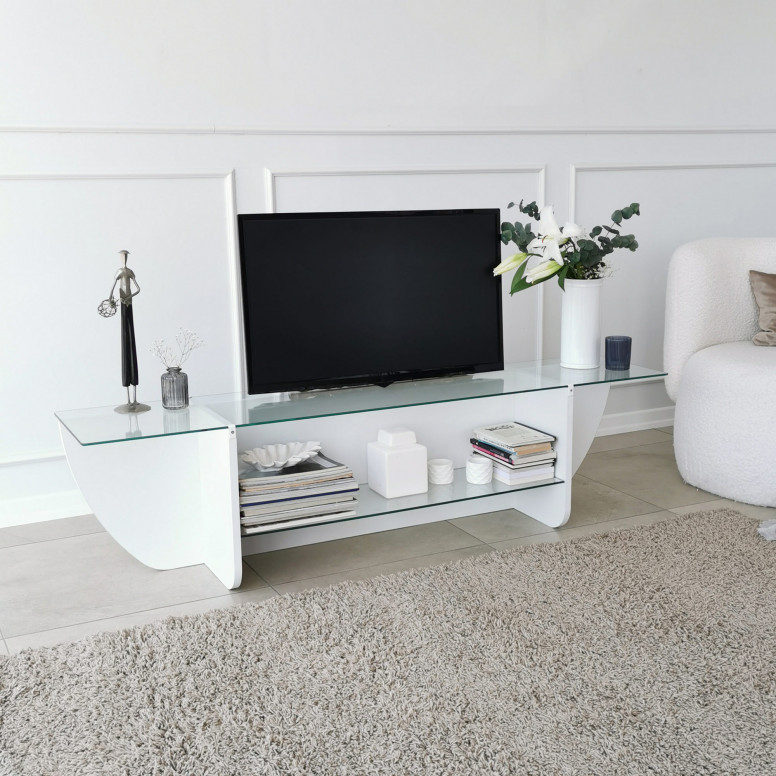 Comoda TV Salvador, Model Lily, 158x40x35 cm, Alb Comoda TV Salvador, Model Lily, 158x40x35 cm, Alb