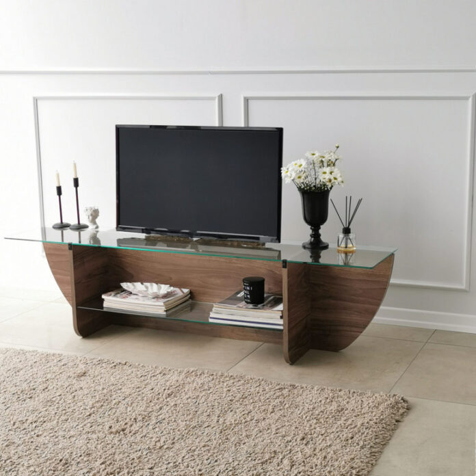 Comoda TV Salvador, Model Lily, 158x40x35 cm, Nuc Comoda TV Salvador, Model Lily, 158x40x35 cm, Nuc