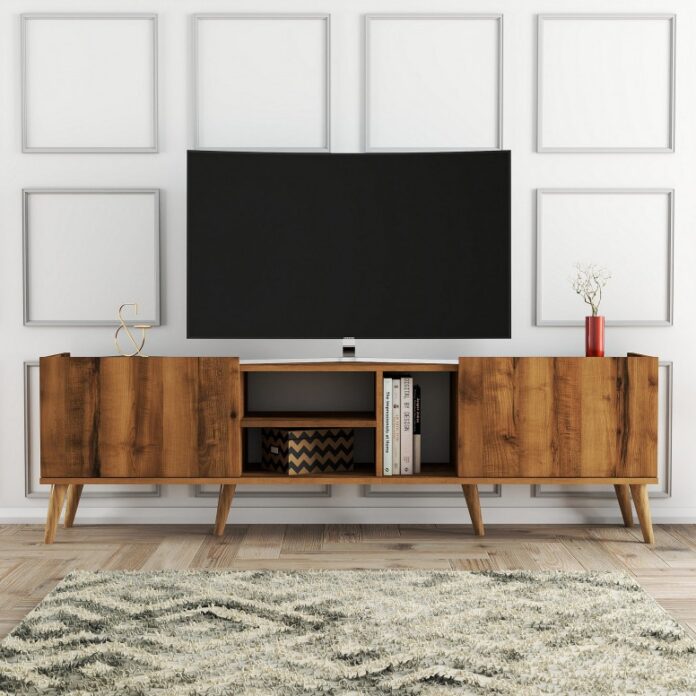 Comoda TV Salvador, Model Lotus, 180x52x34 cm, aaaa Comoda TV Salvador, Model Lotus, 180x52x34 cm, aaaa