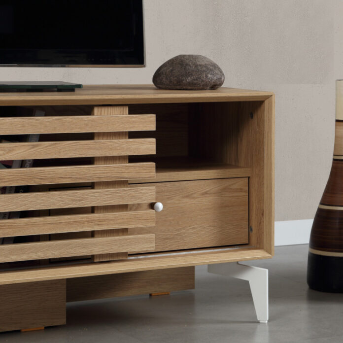 Comoda TV Salvador, Model Lulu125Lk, 125x50x41 cm, Stejar Comoda TV Salvador, Model Lulu125Lk, 125x50x41 cm, Stejar