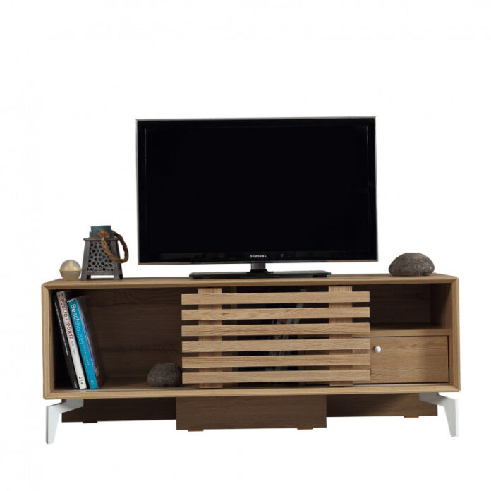 Comoda TV Salvador, Model Lulu125Lk, 125x50x41 cm, Stejar Comoda TV Salvador, Model Lulu125Lk, 125x50x41 cm, Stejar
