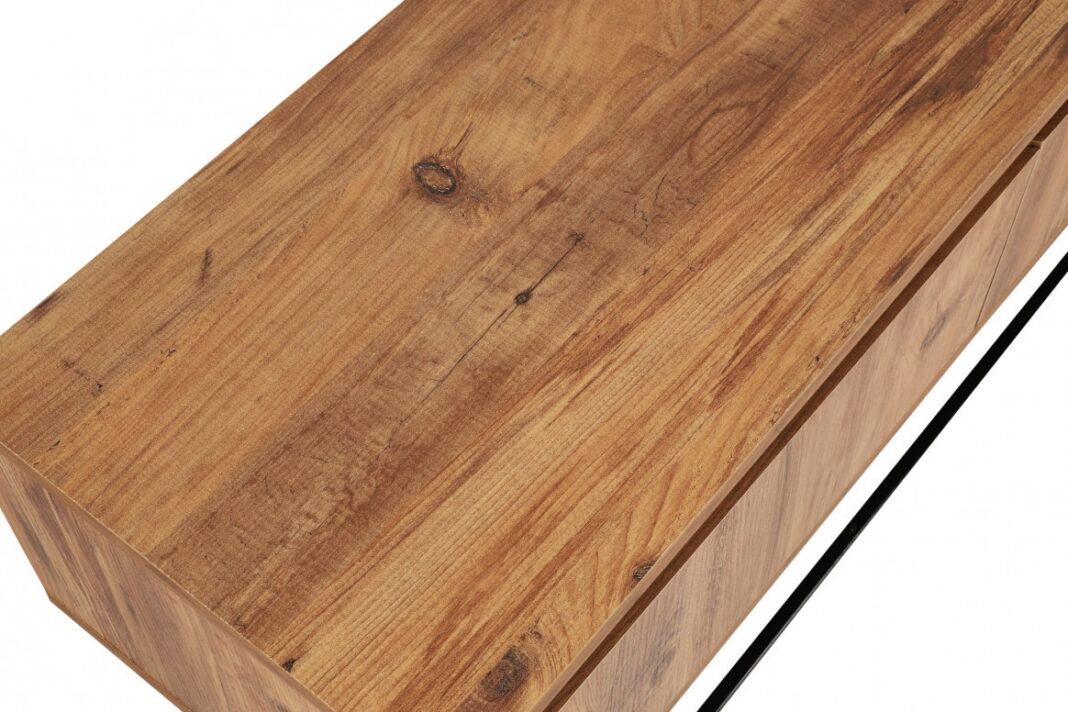 Comoda TV Salvador, Model Lupin140, 140x50x40 cm, Nuc/Negru Comoda TV Salvador, Model Lupin140, 140x50x40 cm, Nuc/Negru