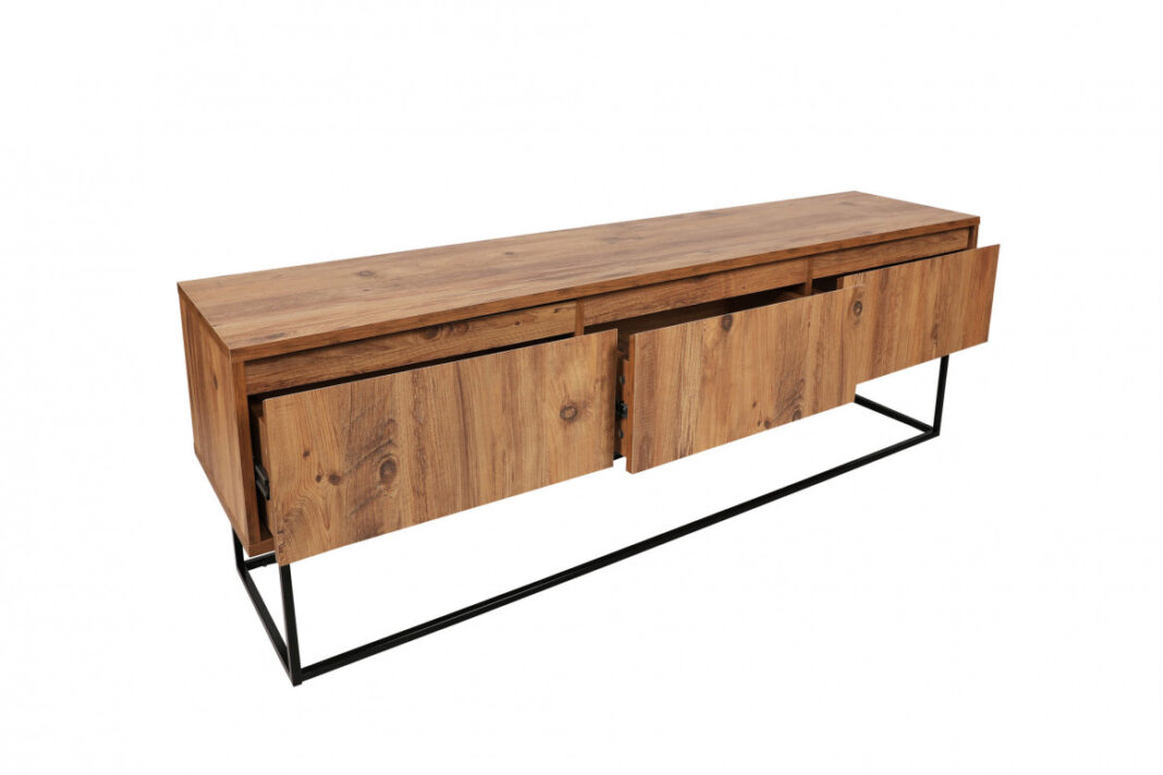 Comoda TV Salvador, Model Lupin140, 140x50x40 cm, Nuc/Negru Comoda TV Salvador, Model Lupin140, 140x50x40 cm, Nuc/Negru