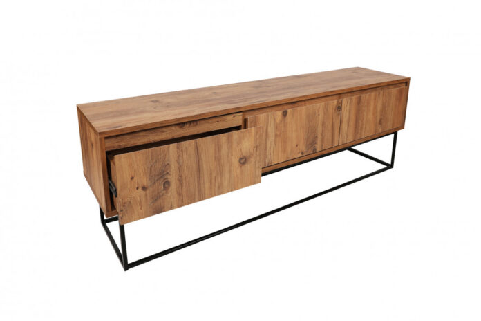 Comoda TV Salvador, Model Lupin140, 140x50x40 cm, Nuc/Negru Comoda TV Salvador, Model Lupin140, 140x50x40 cm, Nuc/Negru