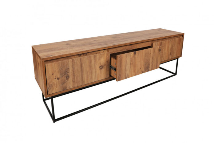 Comoda TV Salvador, Model Lupin140, 140x50x40 cm, Nuc/Negru Comoda TV Salvador, Model Lupin140, 140x50x40 cm, Nuc/Negru