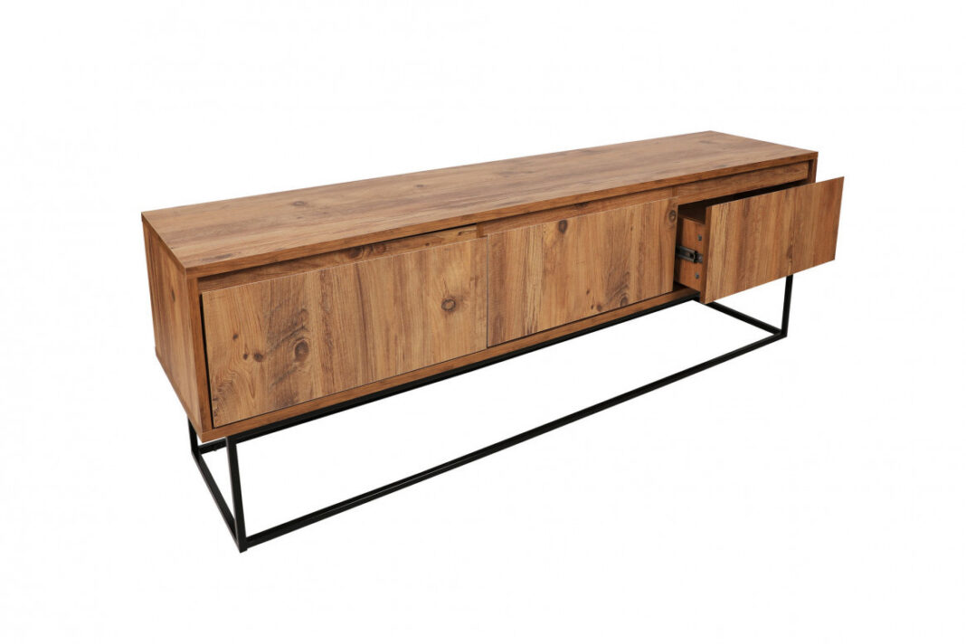 Comoda TV Salvador, Model Lupin140, 140x50x40 cm, Nuc/Negru Comoda TV Salvador, Model Lupin140, 140x50x40 cm, Nuc/Negru