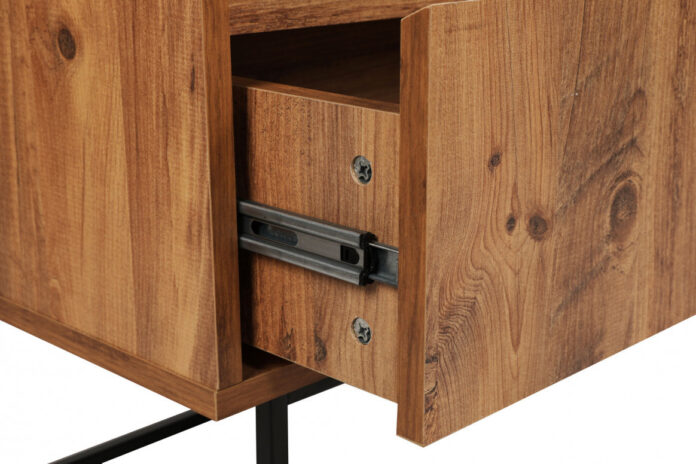 Comoda TV Salvador, Model Lupin140, 140x50x40 cm, Nuc/Negru Comoda TV Salvador, Model Lupin140, 140x50x40 cm, Nuc/Negru