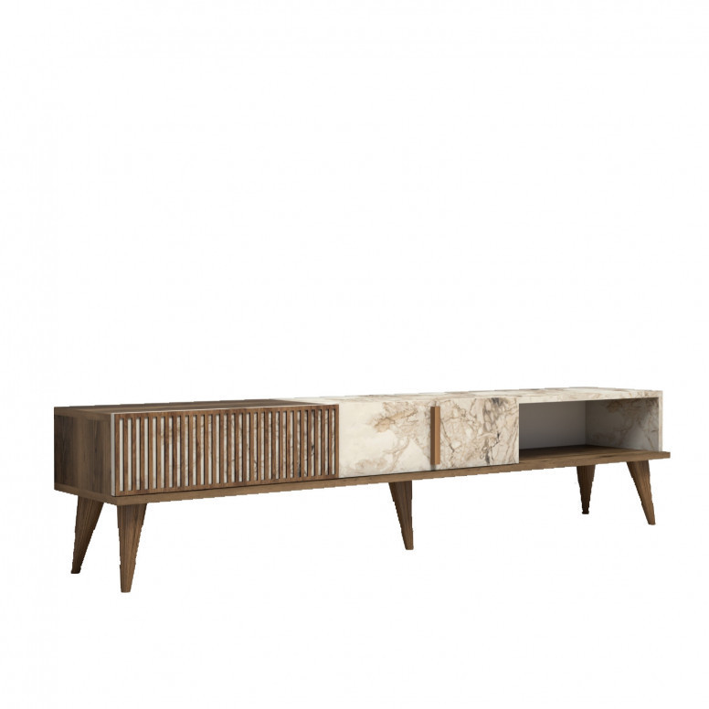 Comoda TV Salvador, Model Milan, 180x40x35 cm, Nuc/Alb Comoda TV Salvador, Model Milan, 180x40x35 cm, Nuc/Alb