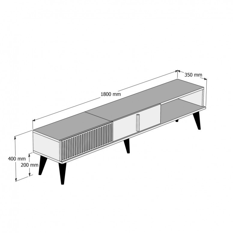 Comoda TV Salvador, Model Milan, 180x40x35 cm, Nuc/Alb Comoda TV Salvador, Model Milan, 180x40x35 cm, Nuc/Alb