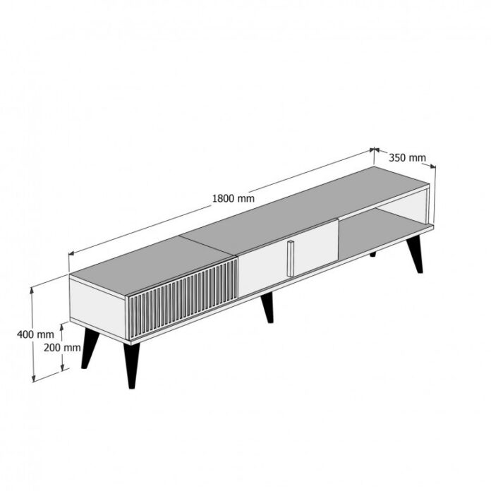 Comoda TV Salvador, Model Milan, 180x40x35 cm, Nuc/Negru Comoda TV Salvador, Model Milan, 180x40x35 cm, Nuc/Negru