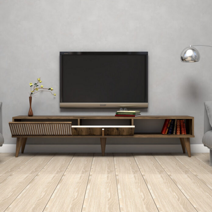 Comoda TV Salvador, Model Milan, 180x40x35 cm, Nuc Comoda TV Salvador, Model Milan, 180x40x35 cm, Nuc