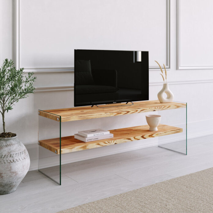 Comoda TV Salvador, Model Niagara, 120x45x35 cm, Natural Comoda TV Salvador, Model Niagara, 120x45x35 cm, Natural