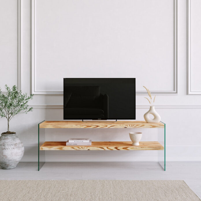 Comoda TV Salvador, Model Niagara, 120x45x35 cm, Natural Comoda TV Salvador, Model Niagara, 120x45x35 cm, Natural