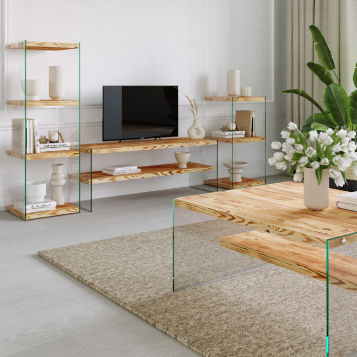Comoda TV Salvador, Model Niagara, 120x45x35 cm, Natural Comoda TV Salvador, Model Niagara, 120x45x35 cm, Natural