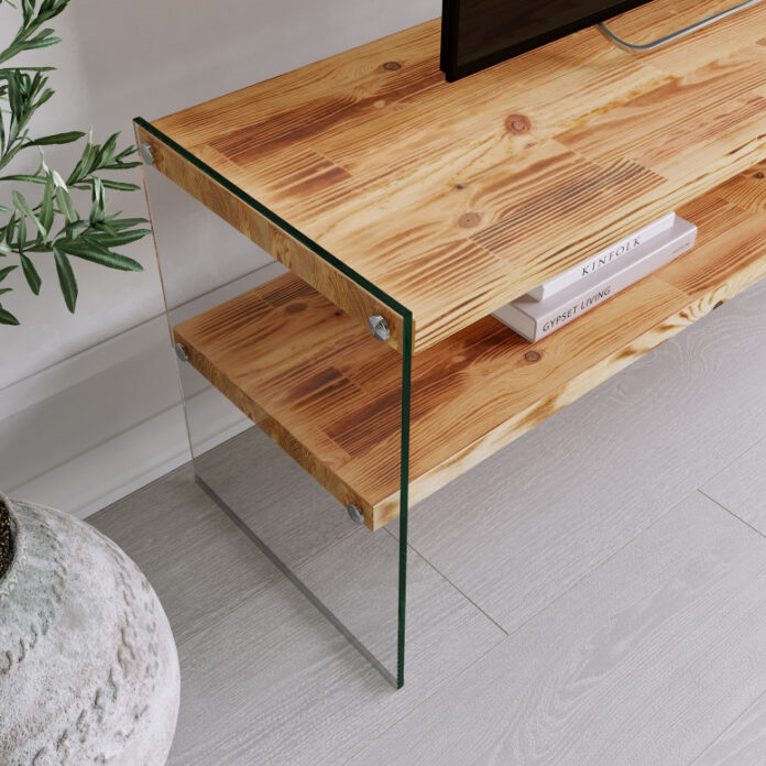 Comoda TV Salvador, Model Niagara, 120x45x35 cm, Natural Comoda TV Salvador, Model Niagara, 120x45x35 cm, Natural