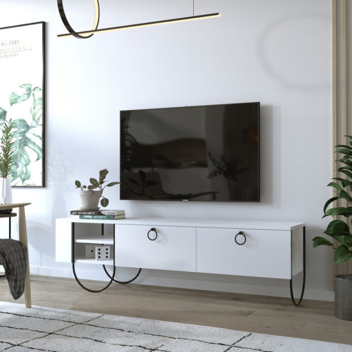 Comoda TV Salvador, Model Norfolk, 150x44x36 cm, Alb Comoda TV Salvador, Model Norfolk, 150x44x36 cm, Alb