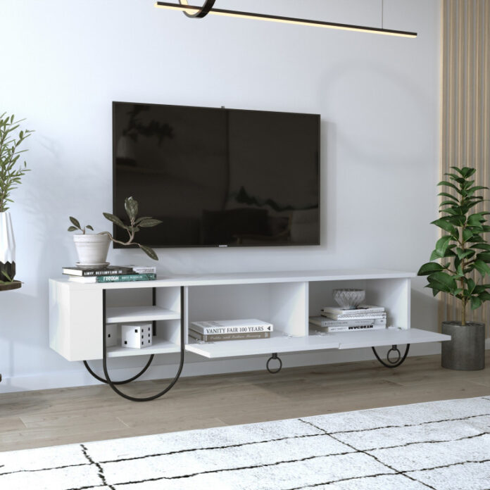 Comoda TV Salvador, Model Norfolk, 150x44x36 cm, Alb Comoda TV Salvador, Model Norfolk, 150x44x36 cm, Alb