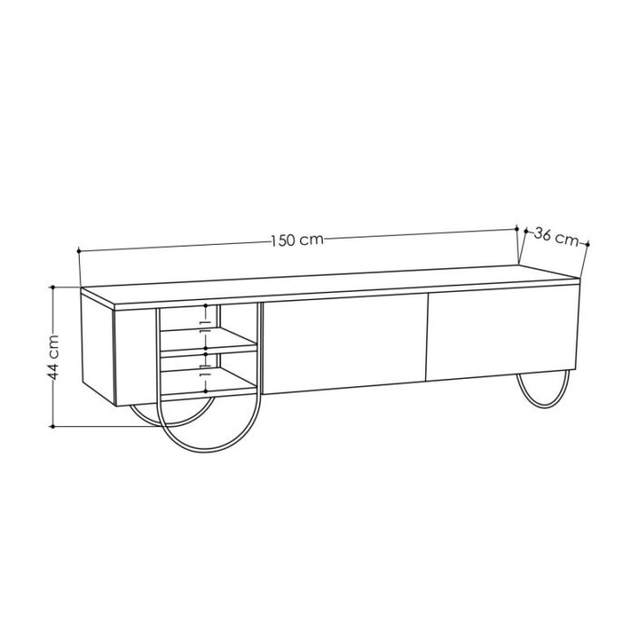 Comoda TV Salvador, Model Norfolk, 150x44x36 cm, Alb Comoda TV Salvador, Model Norfolk, 150x44x36 cm, Alb