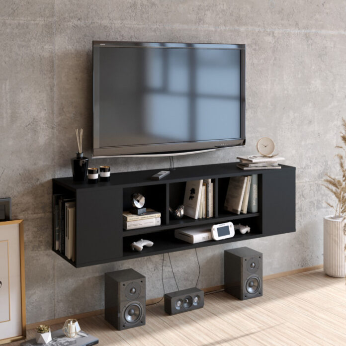 Comoda TV Salvador, Model Paldi, 135x39x35.2 cm, Negru Comoda TV Salvador, Model Paldi, 135x39x35.2 cm, Negru