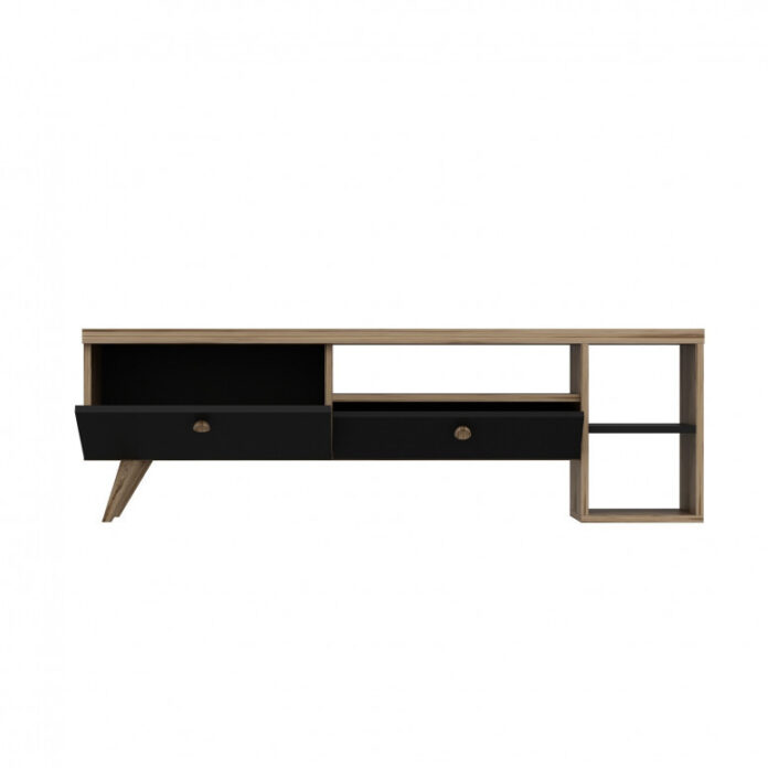 Comoda TV Salvador, Model Parion, 150x47x35 cm, Negru/Stejar Comoda TV Salvador, Model Parion, 150x47x35 cm, Negru/Stejar