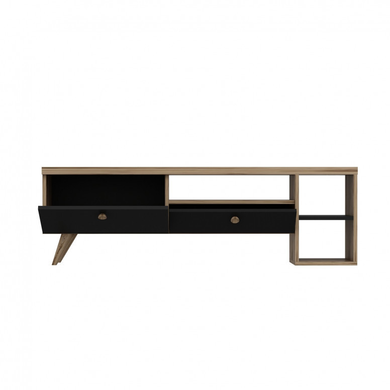 Comoda TV Salvador, Model Parion, 150x47x35 cm, Negru/Stejar Comoda TV Salvador, Model Parion, 150x47x35 cm, Negru/Stejar