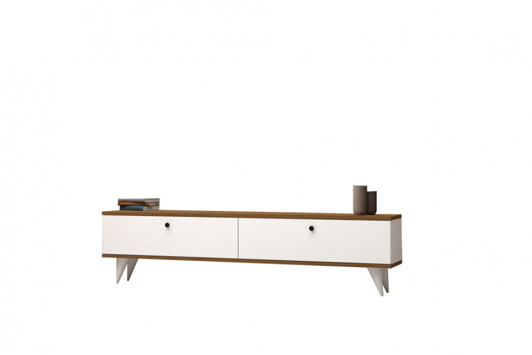 Comoda TV Salvador, Model Paris, 160x35x25 cm, Alb/Nuc Comoda TV Salvador, Model Paris, 160x35x25 cm, Alb/Nuc