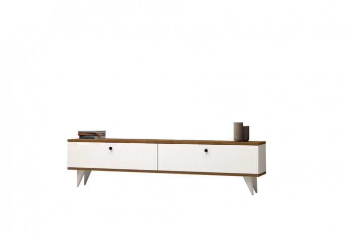 Comoda TV Salvador, Model Paris, 160x35x25 cm, Alb/Nuc Comoda TV Salvador, Model Paris, 160x35x25 cm, Alb/Nuc