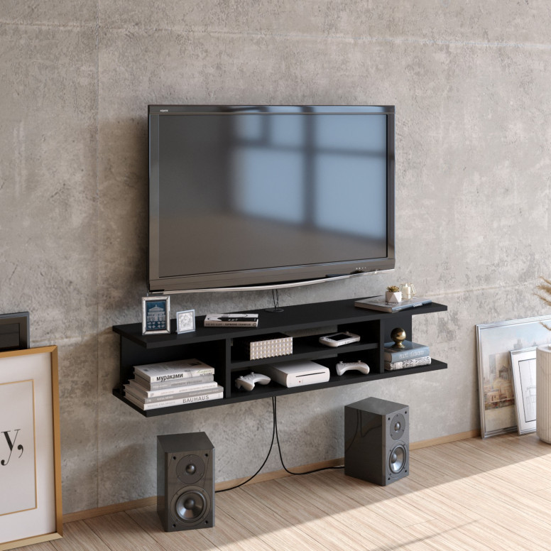 Comoda TV Salvador, Model Pivot, 120x23x29.5 cm, Negru Comoda TV Salvador, Model Pivot, 120x23x29.5 cm, Negru