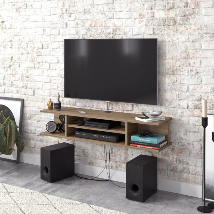 Comoda TV Salvador, Model Pivot, 120x23x29.5 cm, Nuc Comoda TV Salvador, Model Pivot, 120x23x29.5 cm, Nuc